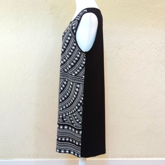 Banana Republic Factory Black Tribal Print Sleeveless Shift Dress Size Large - Picture 3 of 7
